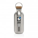 Botella de agua de acero inoxidable con antigoteo Black+Blum 600ml color turquesa vista de impresión