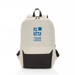 Mochila de viaje de RPET disponible en varios colores 15,6” color blanco roto vista de impresión