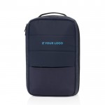 Mochila eco organizadora multiusos con interior forrado PC 15” color azul marino vista de impresión