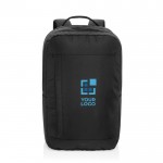 Mochila con bolsillo frontal con cremallera PC 15,6” Swiss Peak color negro vista de impresión