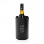 Cubitera de acero inoxidable reciclado para botellas de vino color negro vista de impresión