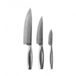 Set de cuchillos de lujo de cocina de acero inoxidable Boska color plateado brillante vista de impresión