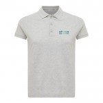 Polo piqué de algodón reciclado de mujer casual fit 220 g/m2 Iqoniq color gris claro vista de impresión