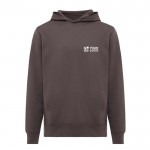 Sudadera unisex con capucha de algodón reciclado 280 g/m2 Iqoniq color plateado mate vista de impresión
