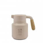 Jarra térmica de acero inoxidable reciclado con tapa antigoteo 1,2L color beige vista de impresión