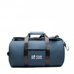 Mochila de fin de semana en poliéster reciclado con asas dobles 35L color azul marino vista de impresión