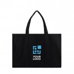 Gran bolsa de lona reciclada para diario con bolsillo seguro 400 g/m2 color negro vista de impresión