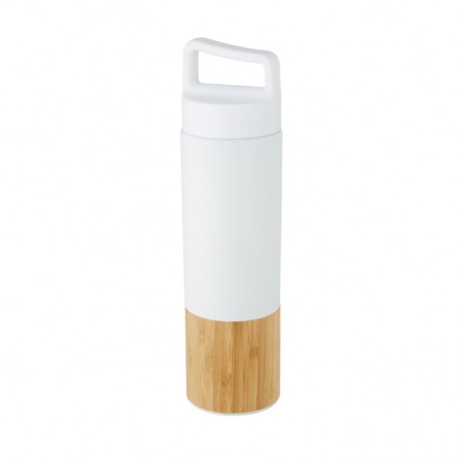 Botella termo con detalle de bambú y asa