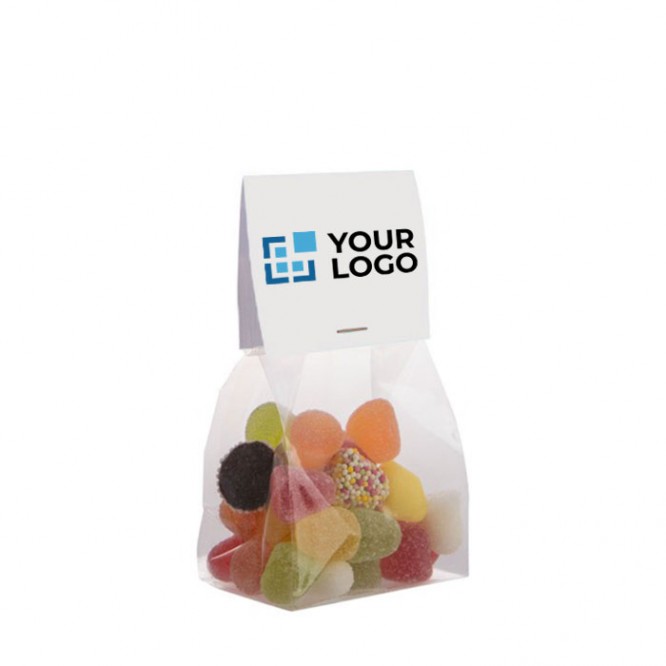 Bolsa de mix de gominolas con cabecera personalizable 100g