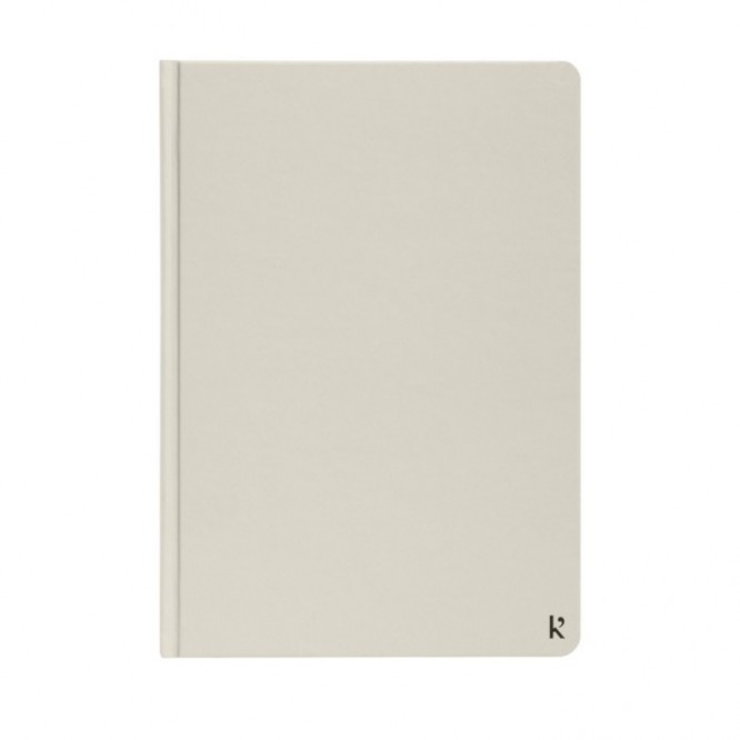 Cuaderno de tapa dura papel impermeable color blanco roto segunda vista frontal