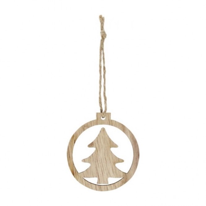 Adorno de madera con árbol
