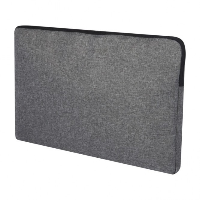 Funda acolchada para portátil con logo color gris oscuro