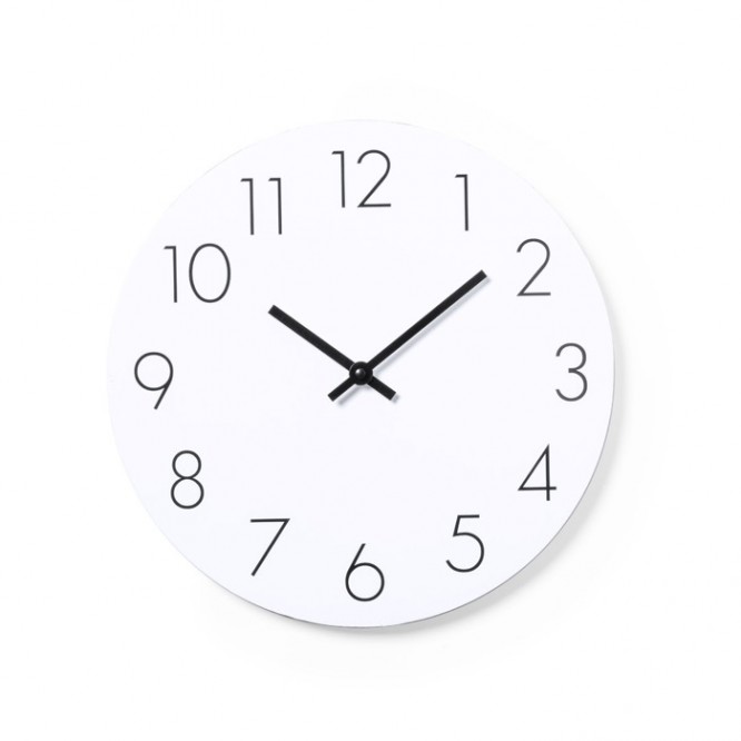 Reloj de pared de madera blanco a pilas