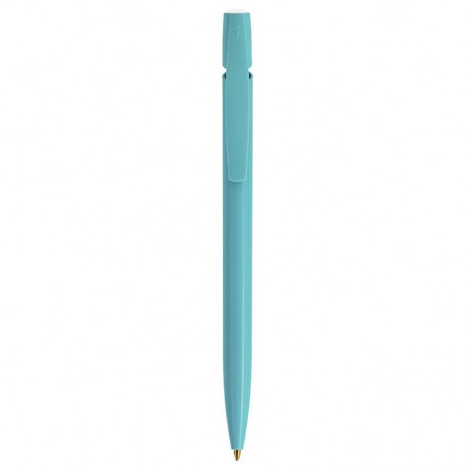 Bolígrafos impresos con logo color turquesa