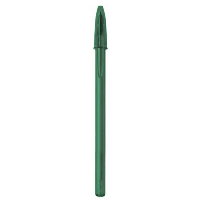 Bolígrafos serigrafiados con tapón color verde