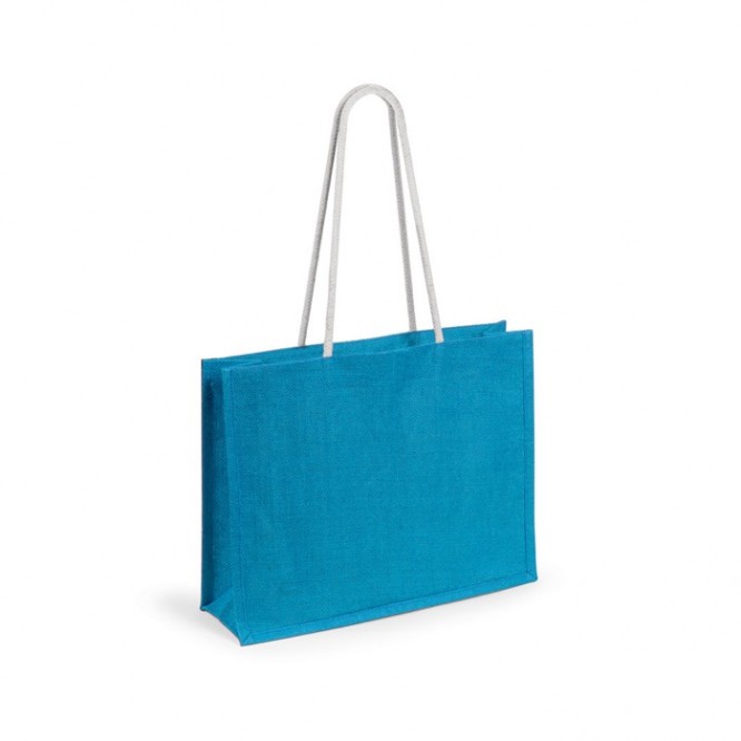 Bolsa de yute en color color azul claro