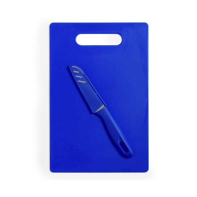 Kit tabla de cocina y cuchillo color azul