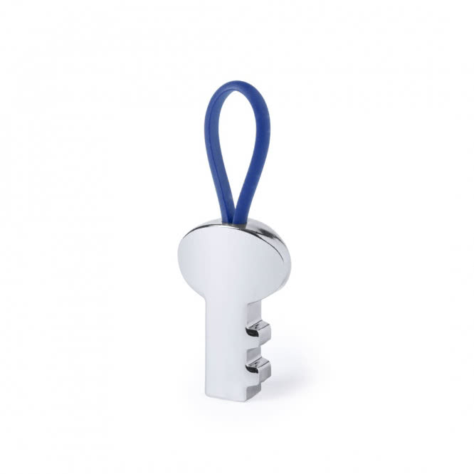 Llavero forma de llave personalizado azul