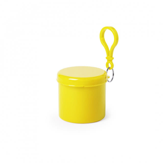Poncho con caja personalizable color amarillo
