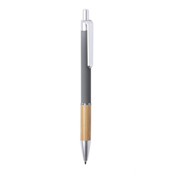 Bolígrafos bambú y aluminio con pulsador
