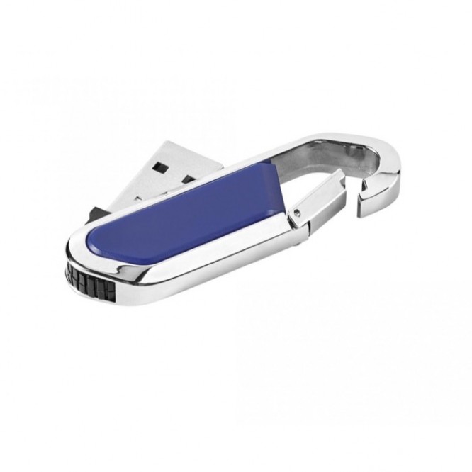 USB con mosquetón color azul real