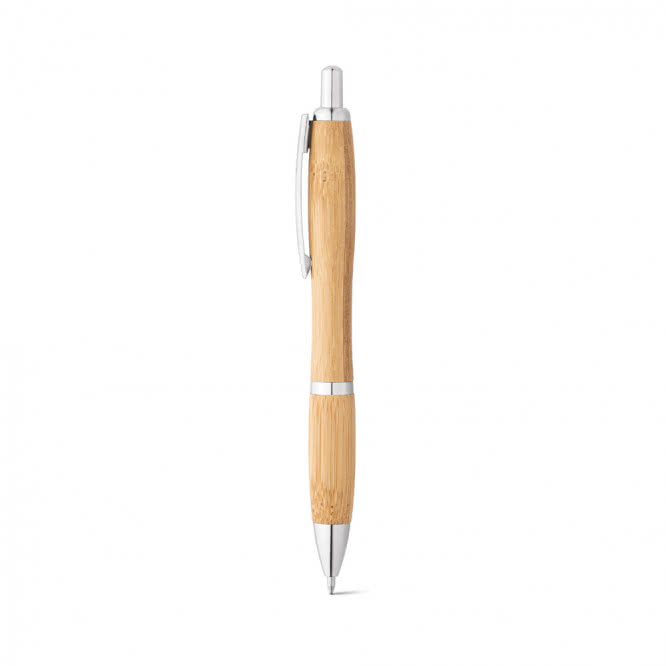 Bolígrafo de bambú y metal color natural