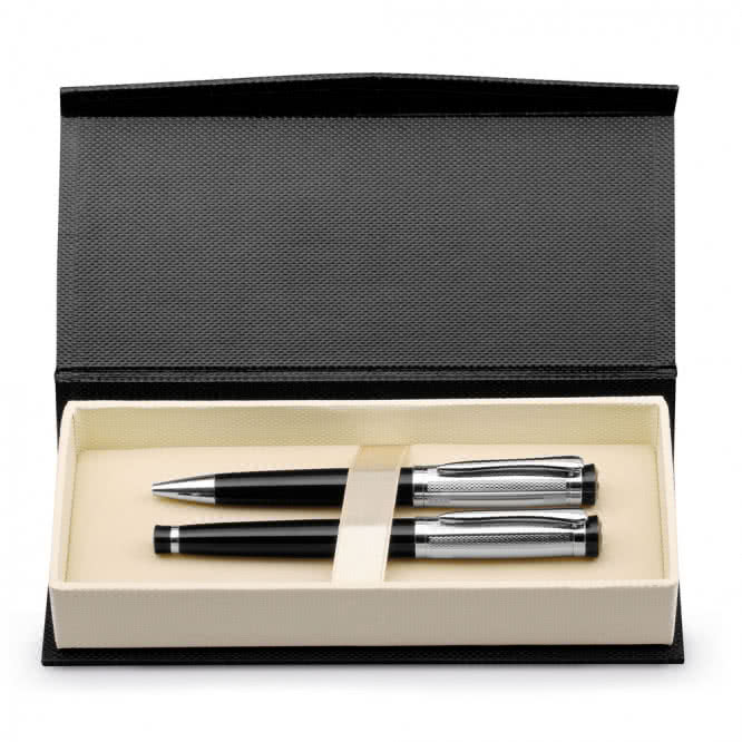 Set bolígrafo y roller en caja 