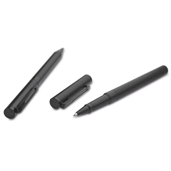 Conjunto de roller y bolígrafo negro color negro