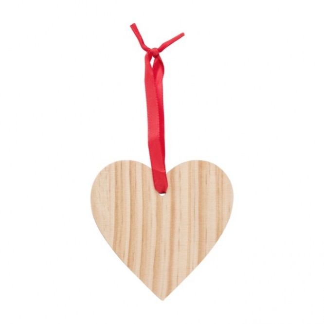 Adorno de madera con forma de corazón