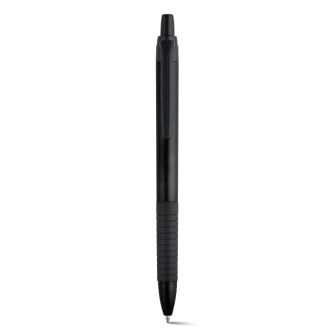 Colorido bolígrafo de acabado metalizado color negro