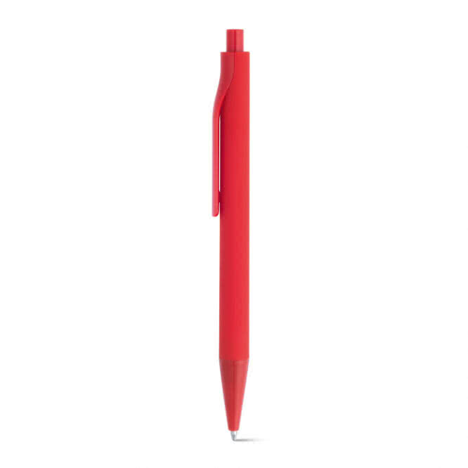 Bolígrafos de publicidad de tacto suave color rojo