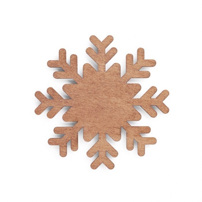 Cuatro posavasos de madera copo de nieve
