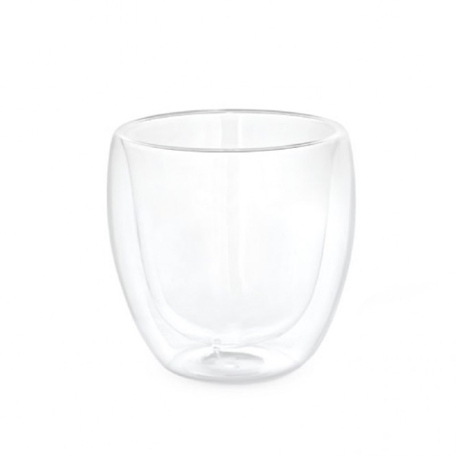 Vaso de doble pared de cristal color transparente