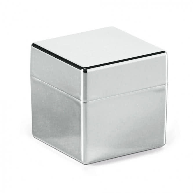 Bálsamo labial para empresas en cubo color plateado
