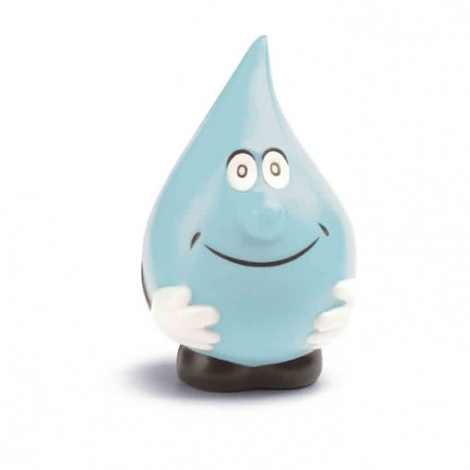 Pelota antiestrés en forma de gota de agua color azul claro