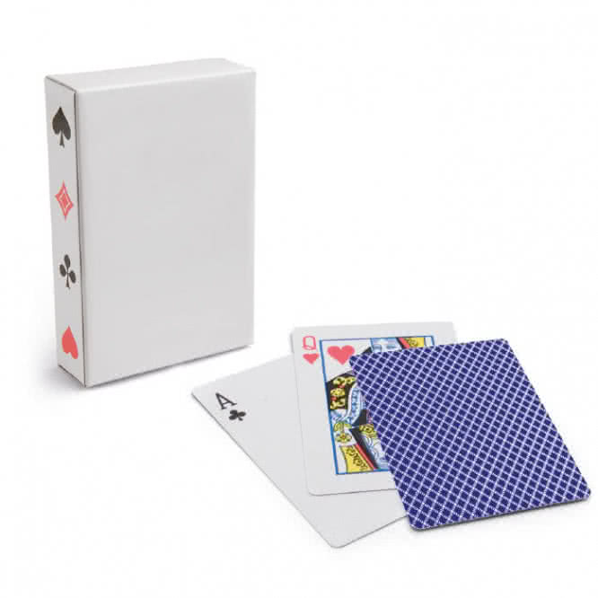 Baraja de cartas de póker con logo color azul