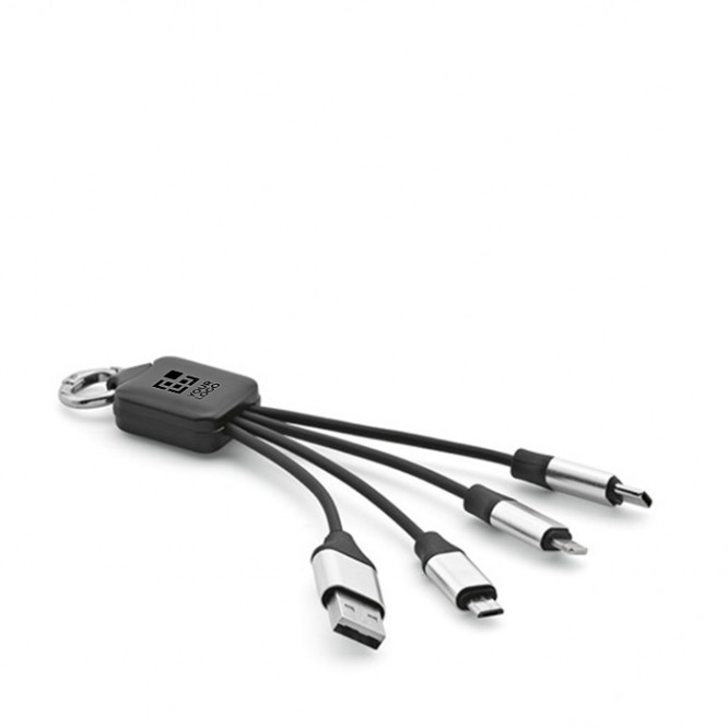 Cable de carga 4 en 1 de rTPR con distintos puertos de conexión vista principal