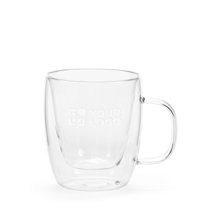 Taza de vidrio de borosilicato con doble pared 220ml