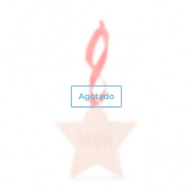Estrella de madera con cinta roja - agotado