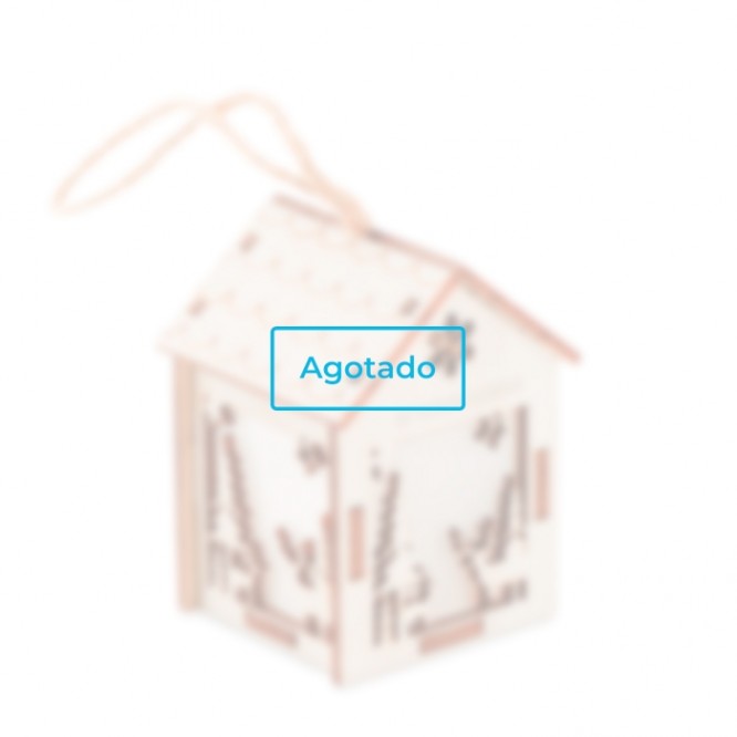 Adorno de navidad en forma de casa color madera - Agotado