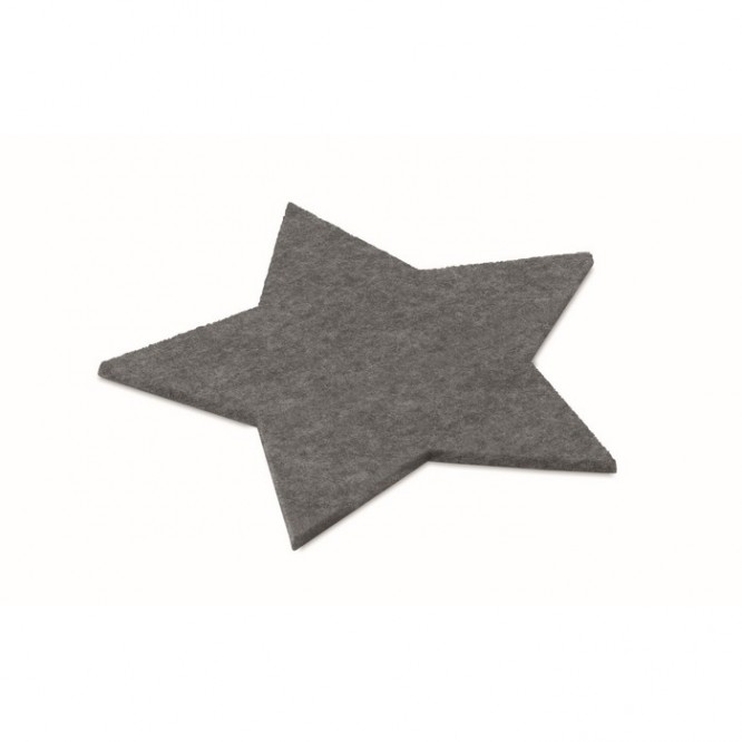 Posavasos con logotipo forma de estrella de color gris segunda vista