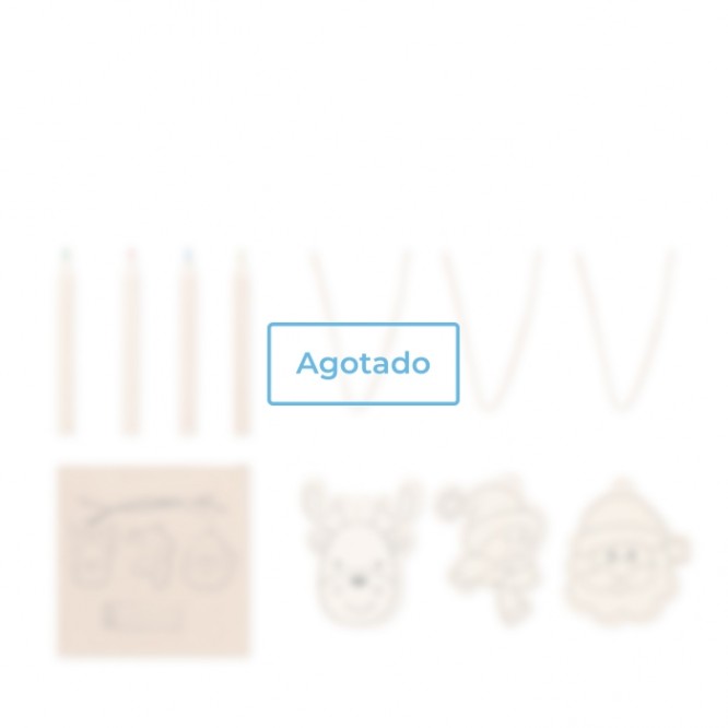 Set de 3 adornos navideños de madera y lápices presentados en caja vista principal - agotado Set de 3 adornos navideños de madera y lápices presentados en caja vista principal - agotado