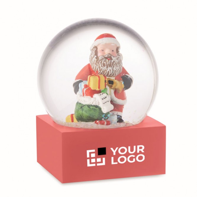 Bola de cristal con un Papá Noel dentro con base de poliresina