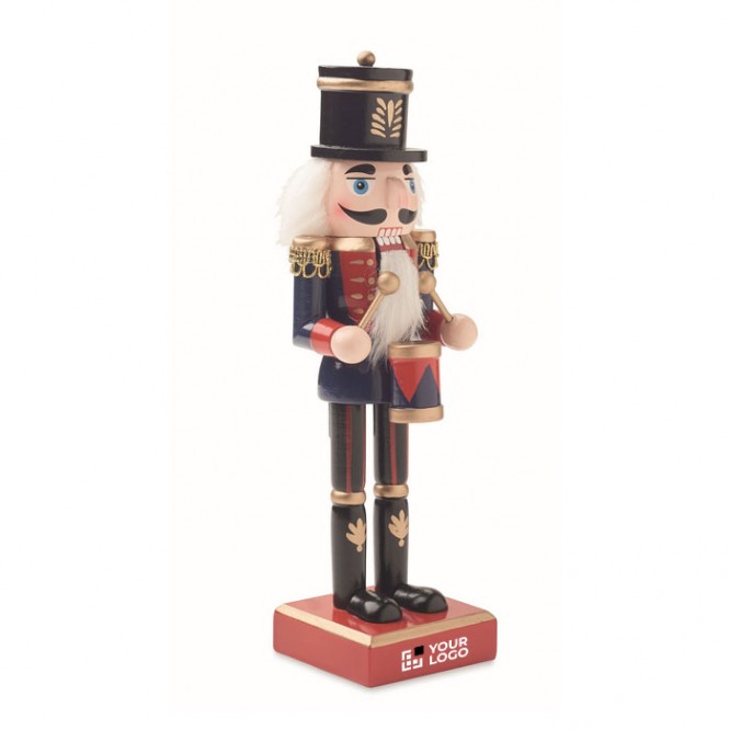 Colgate navideño de madera en forma del clásico Cascanueces grande