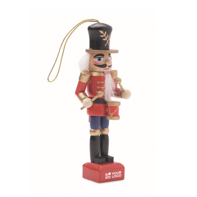 Colgate navideño de madera en forma del clásico Cascanueces pequeño