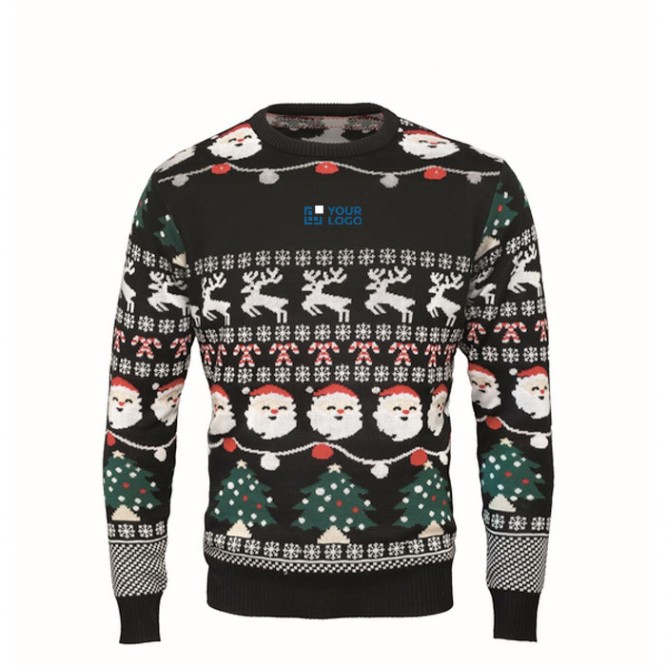 Jersey de estampado navideño con 10 luces LED talla S/M