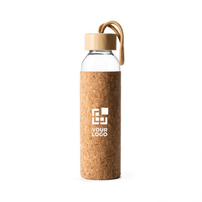 Botella de cristal con funda de corcho natural 500ml