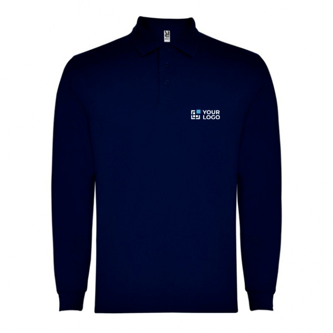 Polo de poliéster y algodón de manga larga 220 g/m2 Roly Direct Carpe 