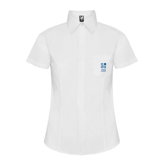 Camisa laboral para horeca de manga corta de poliéster 130 g/m2 Roly Sofia 