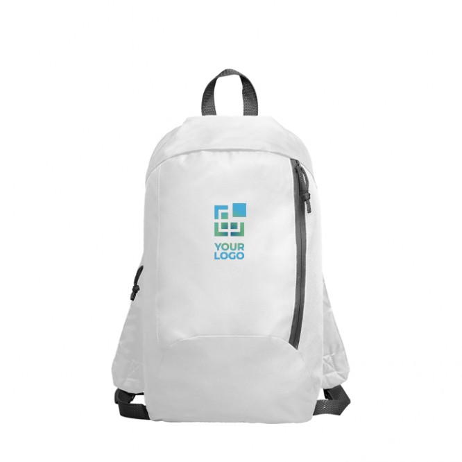 Mochila de poliéster con bolsillo frontal y asas ajustables